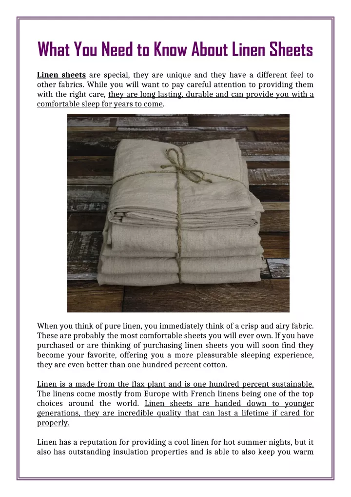 what you need to know about linen sheets