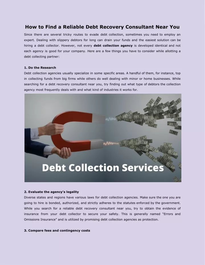 how to find a reliable debt recovery consultant