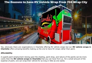 the reasons to have rv vehicle wrap from 704 wrap