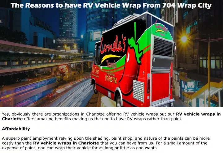 the reasons to have rv vehicle wrap from 704 wrap