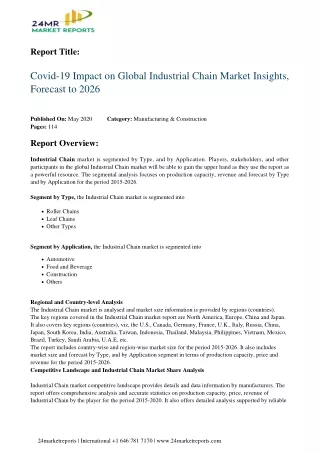 Industrial Chain Market Insights, Forecast to 2026