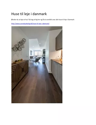 huse til leje i danmark