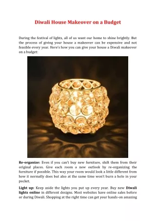 diwali house makeover on a budget
