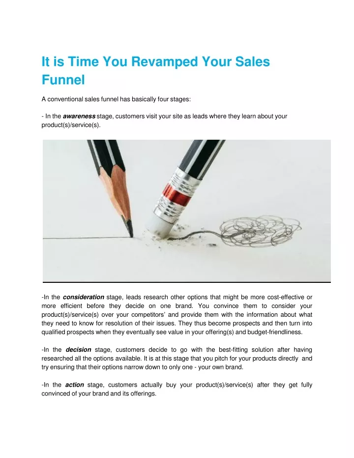 it is time you revamped your sales funnel