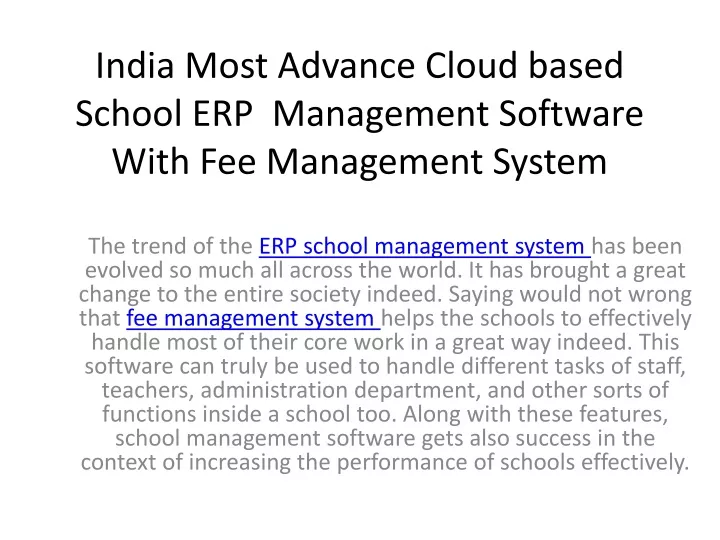 india most advance cloud based school erp management software with fee management system