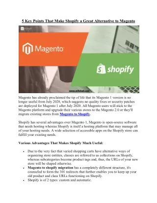 5 Key Points That Make Shopify a Great Alternative to Magento
