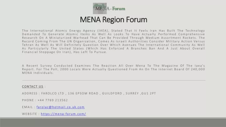 mena region forum