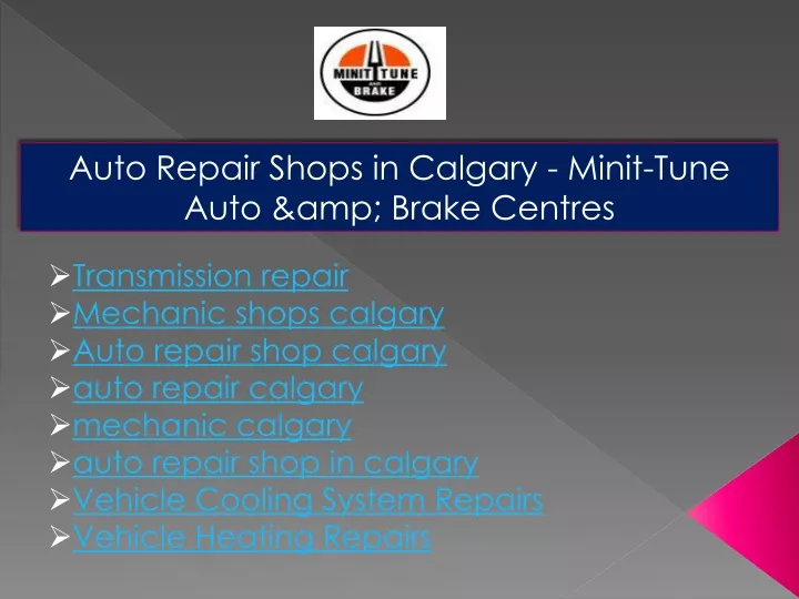 auto repair shops in calgary minit tune auto
