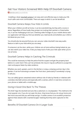 get your visitors screened with help of doorbell