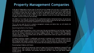 property management companies