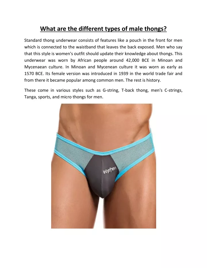 what are the different types of male thongs