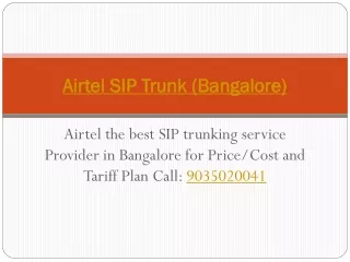 airtel sip trunk bangalore
