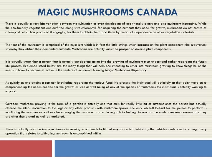 magic mushrooms canada