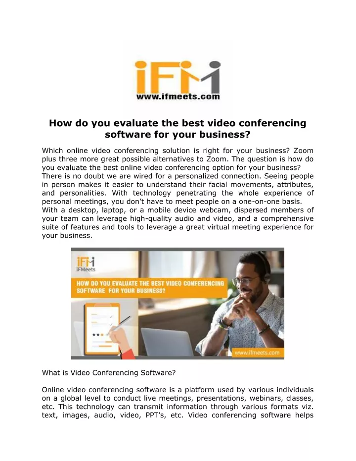 how do you evaluate the best video conferencing