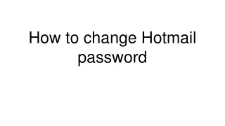 how to change hotmail password
