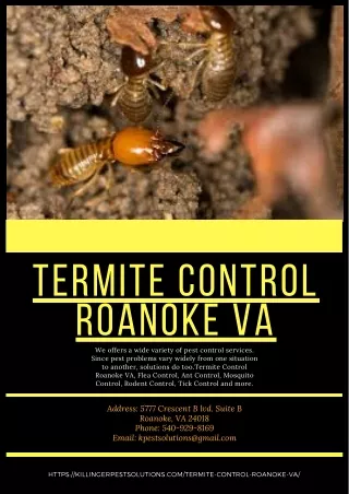 termite control roanoke va we offers a wide