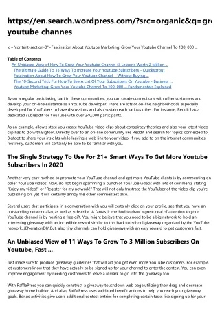 The Buzz on How To Increase Your Youtube Subscribers With One Simple Link