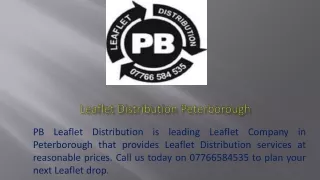 leaflet distribution peterborough