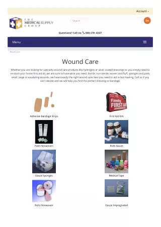 Wound care | Medical supply group