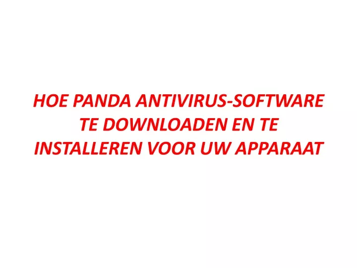 hoe panda antivirus software te downloaden
