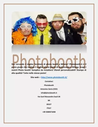 stai cercando il miglior fornitore di photo booth