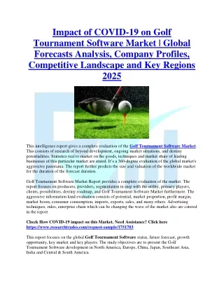 Impact of COVID-19 on Golf Tournament Software Market 2019-2025
