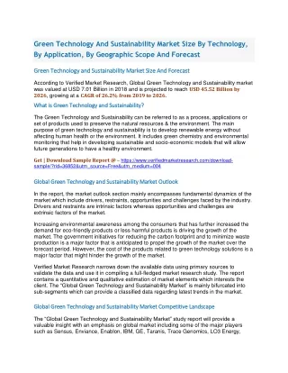 green technology and sustainability market size