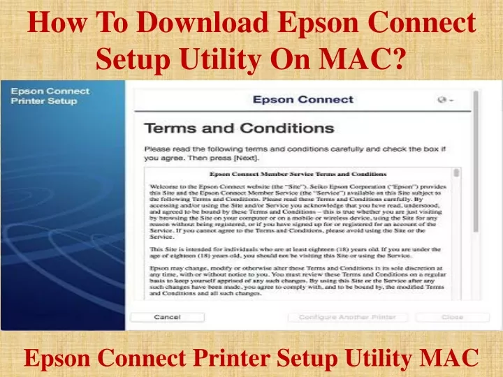 how to download epson connect setup utility on mac