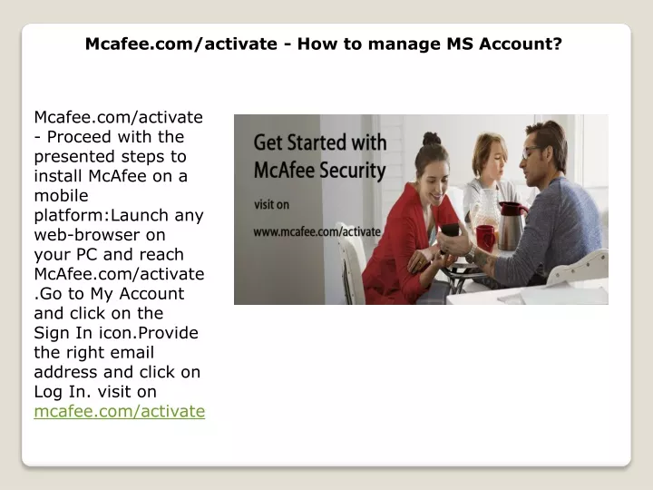 mcafee com activate how to manage ms account
