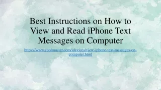 best instructions on how to view and read iphone text messages on computer