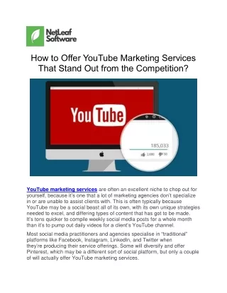 how to offer youtube marketing services that