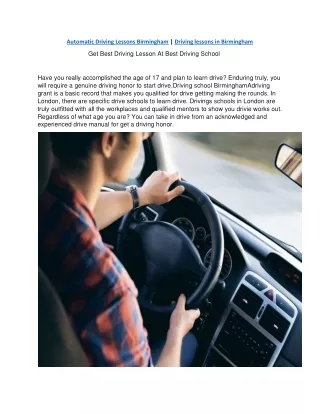 Driving lessons Birmingham | Birmingham driving lesson
