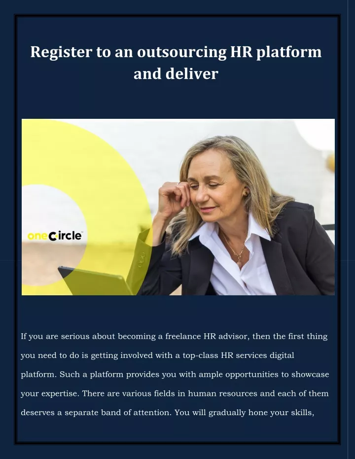 register to an outsourcing hr platform and deliver