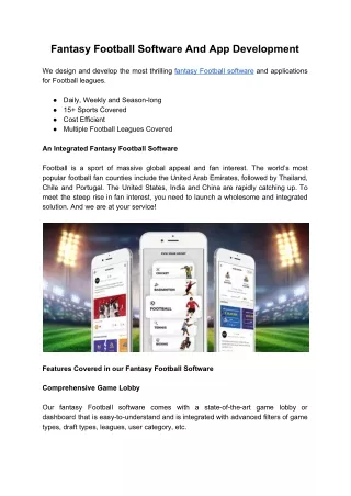 Fantasy Football Software