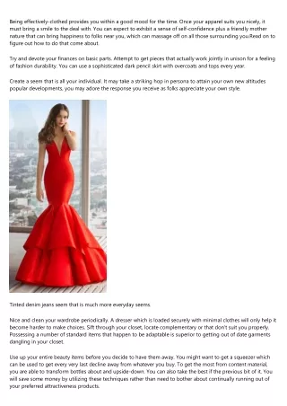 being effectively clothed provides you within
