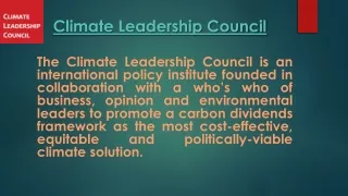 Climate Leadership Council Ted Talk