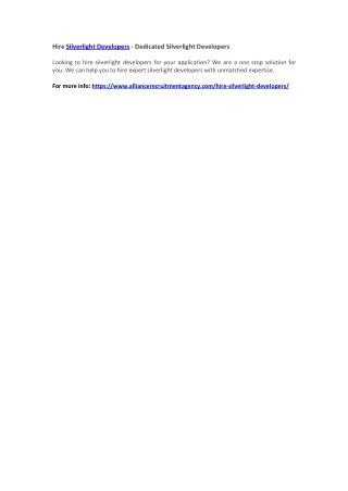 hire silverlight developers dedicated silverlight
