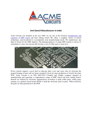 smt stencil manufacturer in india
