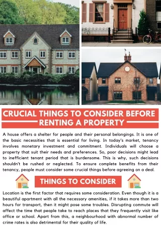 crucial things to consider before renting