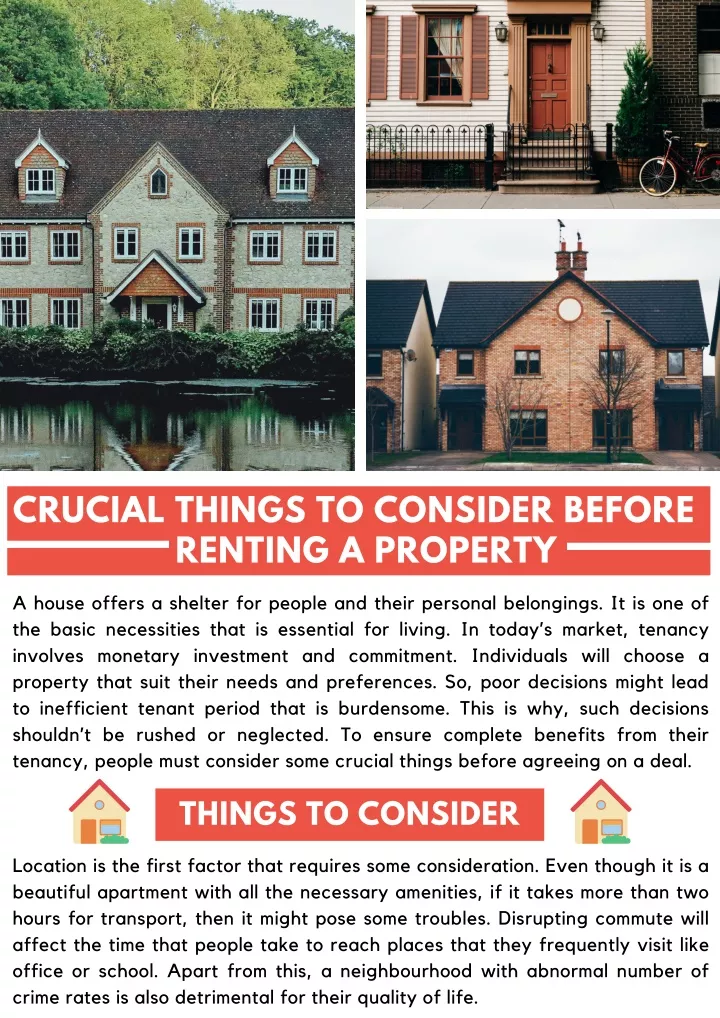crucial things to consider before renting