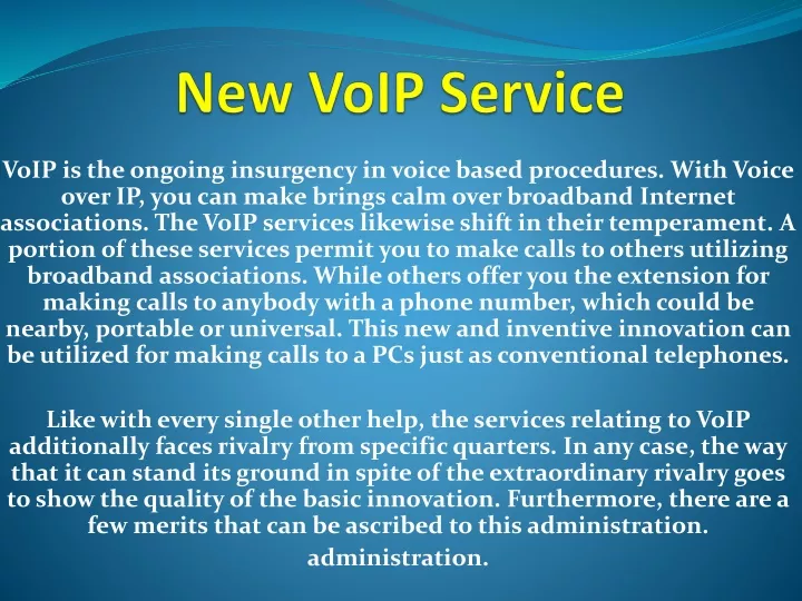 new voip service
