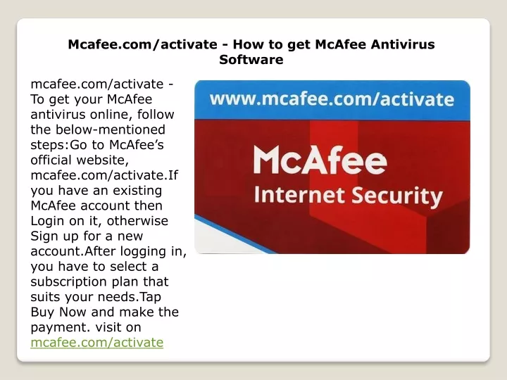 mcafee com activate how to get mcafee antivirus