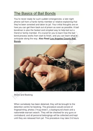 the basics of bail bonds