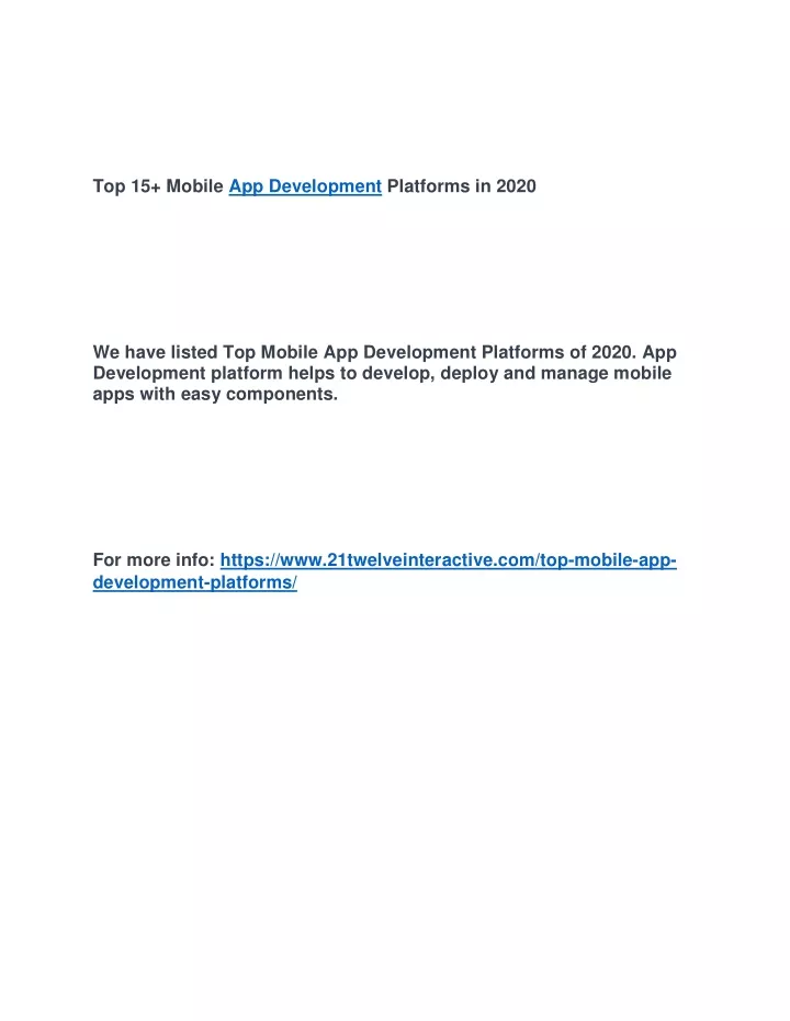 top 15 mobile app development platforms in 2020