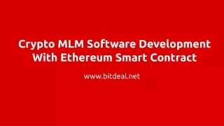Cryptocurrency MLM Platform Development With Smart Contract