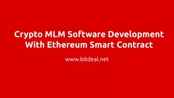 crypto mlm software development with ethereum
