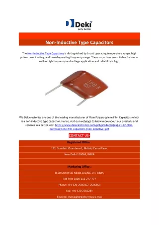 non inductive type capacitors
