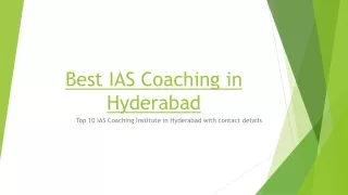 Best IAS Coaching in Hyderabad