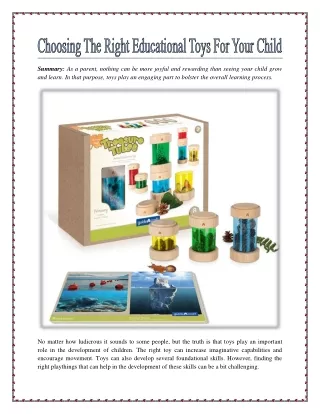 Choosing The Right Educational Toys For Your Child