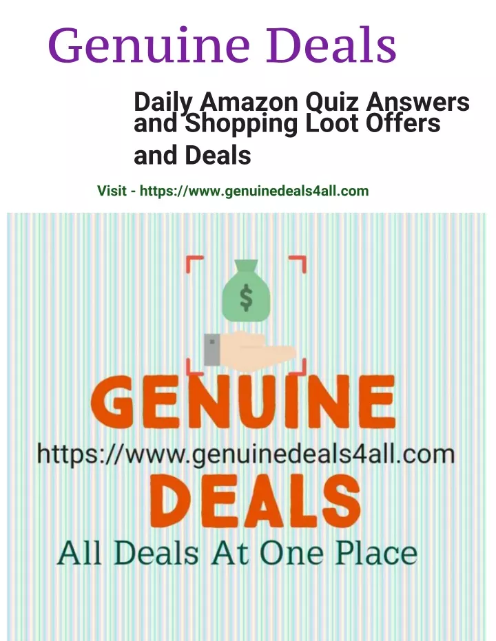 genuine deals daily amazon quiz answers